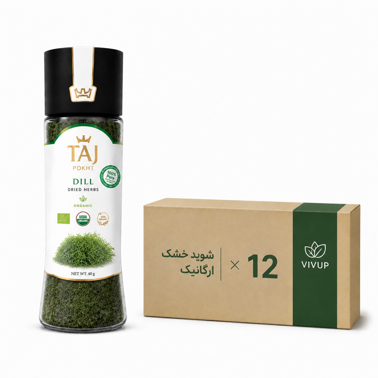 شوید خشک خالص ارگانیک  45 گرمی تاج پخت