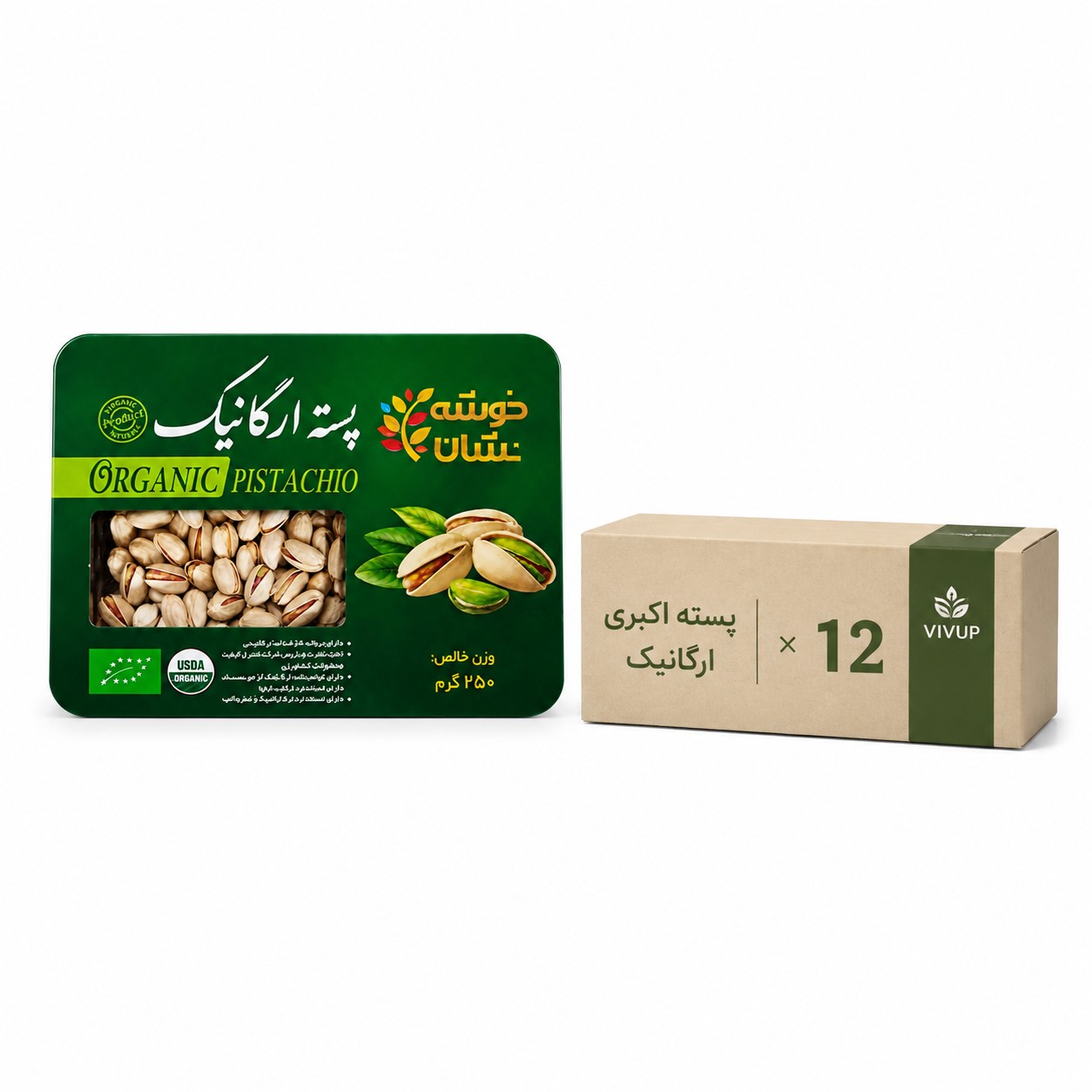 پسته اکبری ارگانیک 450 گرمی خوشه نشان