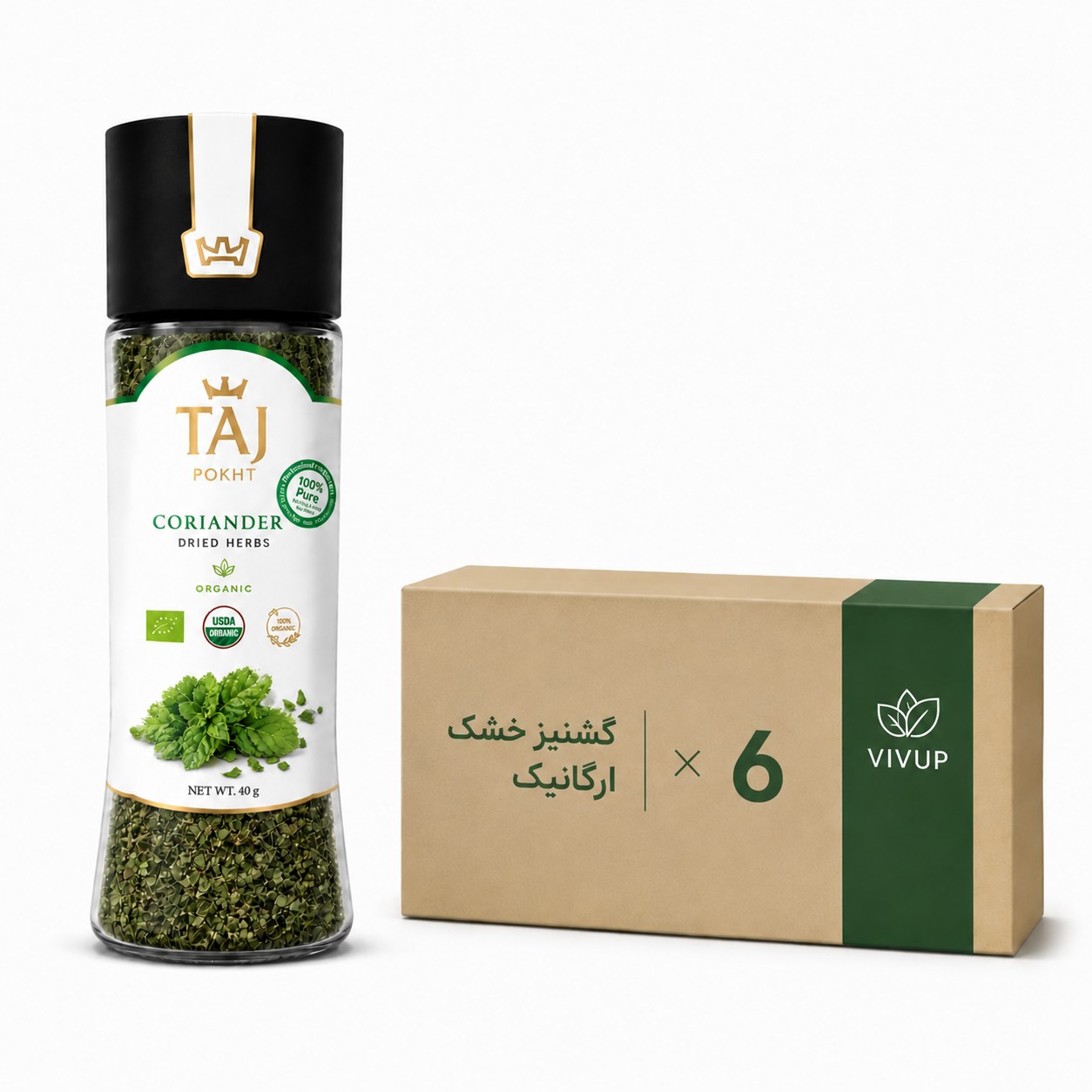 گشنیز خشک خالص ارگانیک  35 گرمی تاج پخت